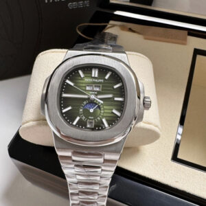 Patek Philippe Nautilus- Prata/Verde
