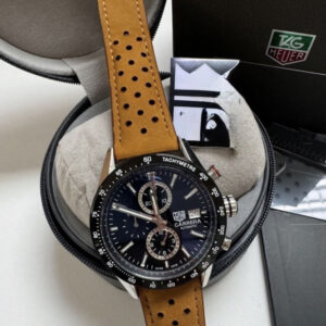 Tag Heuer Carrera- Preto/Couro marrom