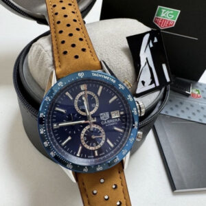 Tag Heuer Carrera -Azul/Couro marrom