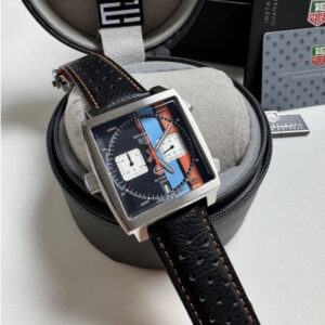 Tag Heuer Monaco - Couro Preto